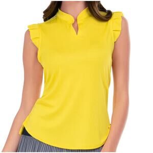 LUCKY IN LOVE WOMEN'S Chill Play Tank GOLF TENNIS PICKLEBALL Zest Yellow